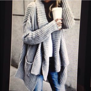 New High Low Knit Sweater with Pockets